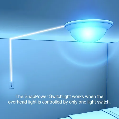 Vista 3 de 2 unidades - SnapPower SwitchLight - Luz nocturna LED - Para interruptores de luz unipolares - Tapa de interruptor con luces nocturnas LED - Ajuste
