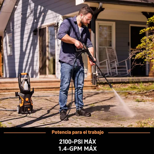 Vista 2 de LawnMaster LT306-1800C Lavadora a presión eléctrica de 13 amperios, 1.4 GPM, 2100 PSI máximo Certificada CSA con botella de espuma 13 amperios