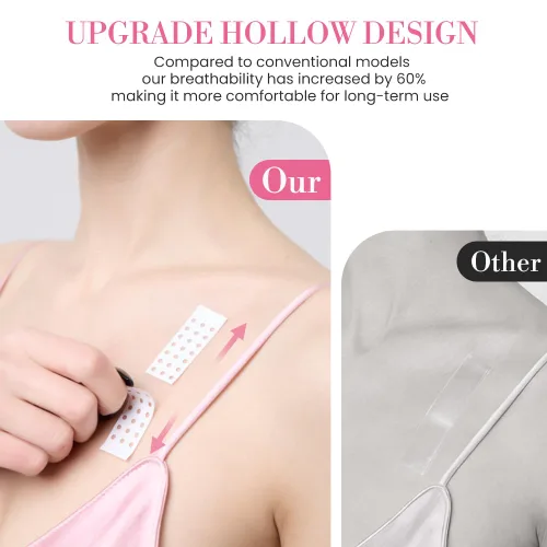 Vista 5 de Cinta de doble cara para ropa y cuerpo (100 piezas) cinta de moda transpirable de doble cara, cinta de tela invisible adecuada para ropa y cuerpo