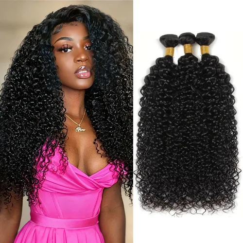 Vista 7 de Mongol Ombre afro rizado rizado paquetes cabello humano 18 20 22 pulgadas Afro rizado 1B/30