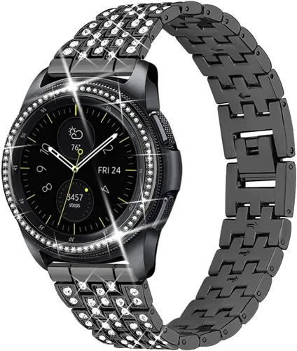 Vista 2 de Dsytom - Correas elegantes para mujer, compatibles con Samsung Galaxy Watch de 1.654 pulgadas + bisel 20mm Jewelry Bling Watchband+Bezel Ring