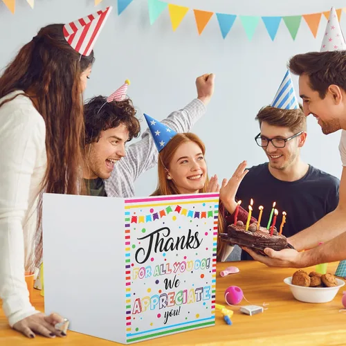 Vista 6 de Teling Paquete de 6 Tarjetas de Agradecimiento Muy Grandes con Sobre Tarjetas de Felicitación Jumbo de Apreciación Tarjetas de Agradecimiento