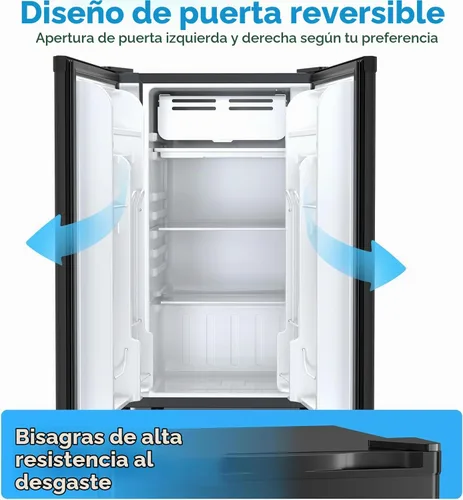 Vista 3 de COWSAR Mini refrigerador de 3.2 pies cúbicos con congelador, refrigerador compacto independiente con puerta reversible y termostato de 7 Negro
