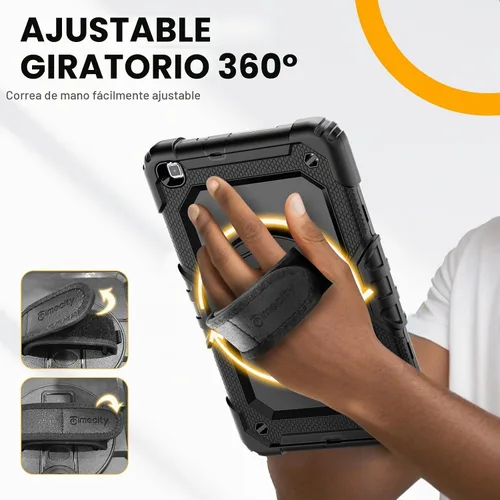 Vista 8 de Timecity Funda para Samsung Galaxy Tab A 8.0 2019 SM-T290/T295/T297 Negro+Negro