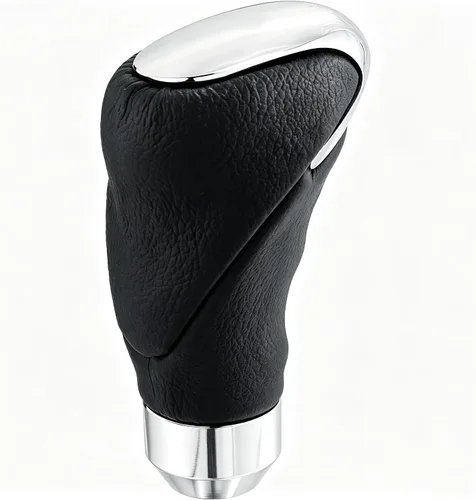Vista 5 de Lunsom Pomo de Palanca de Cambios de Cuero, Cabezal de Mango de Palanca de Cambios de Transmisión Type-R se Adapta a la Mayoría de Automóviles Negro