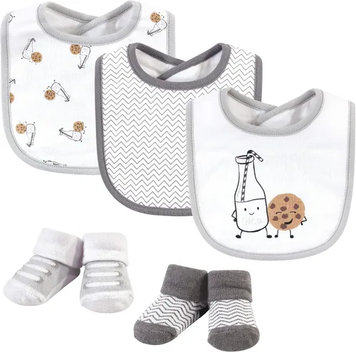 Vista 121 de Hudson Baby Conjunto de babero y calcetines unisex de algodón para bebé