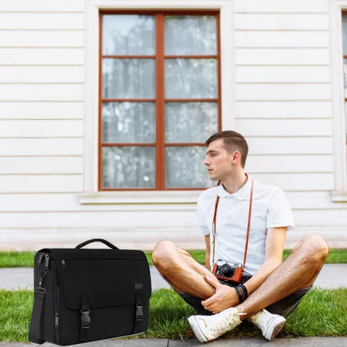 Vista 8 de MATEIN Bolsa tipo mensajero para hombres, mochila escolar para adolescentes, ligera de 17.3 pulgadas, maletín para laptop grande, bolsa cruzada