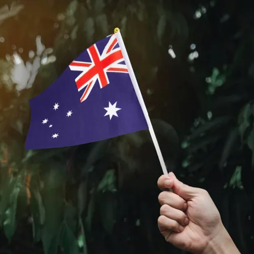 Vista 6 de Bandera de Australia Bandera Australiana, Pequeña Mini Bandera de Australia de Mano con Palo, Ideal para Fiestas, Desfiles, Eventos Deportivos