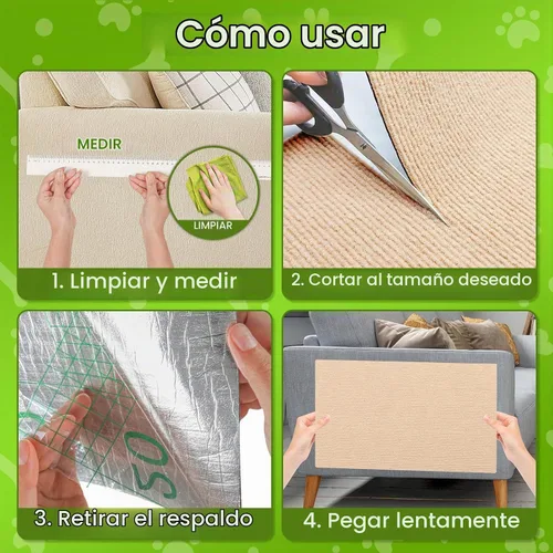 Vista 6 de ENONCI Protector de esquina de pared de sofá de 23.6 x 15.8 pulgadas para gatos de interior, protector de muebles antiarañazos contra arañazos