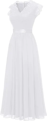 Vista 52 de Dressystar - Vestido de dama de honor, sin mangas, con cuello en V, para fiesta de boda