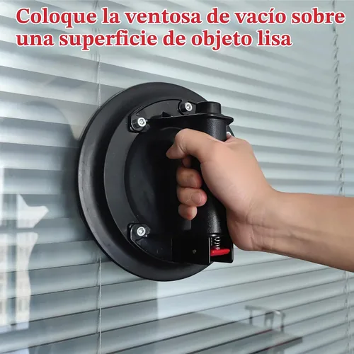 Vista 4 de Ventosa de alta resistencia de 8 pulgadas para levantar vidrio grande, azulejos, mármol, elevador de succión al vacío industrial con mango