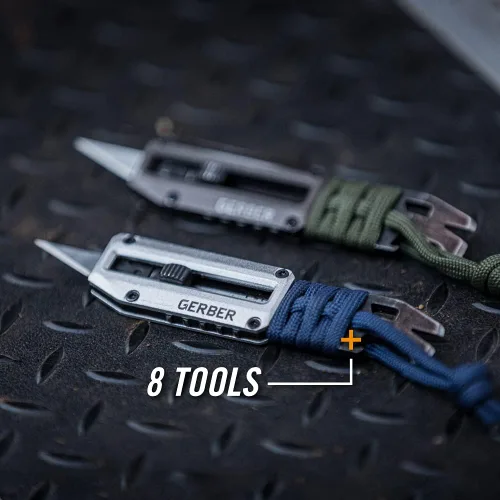 Vista 6 de Gerber Gear Prybrid X EDC Multiherramienta de bolsillo - Navaja multiusos con cuchilla retráctil para aficiones y palanca - Verde