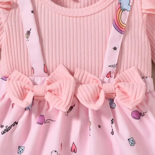 Vista 119 de Unutiylo Ropa de bebé recién nacida prematura con tirantes, traje de otoño e invierno, traje de manga larga con volantes