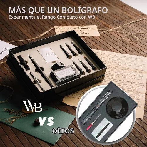 Vista 6 de Wordsworth & Black Luxury Calligraphy Pen Set for Writing, 6 Nibs,All Black Todo negro
