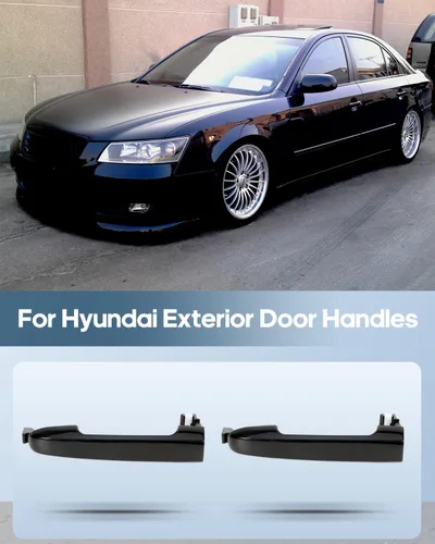 Vista 6 de ECCPP Manijas de puerta exteriores exteriores de repuesto para Hyundai Sonata lado del pasajero, color negro, 2 piezas 82651-3K000 82651 3K000 82651