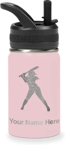 Vista 80 de LaserGram Botella de agua personalizada de 32 onzas, jugador de softbol Regalo grabado para jugadores de sóftbol, acero inoxidable aislado al vacío
