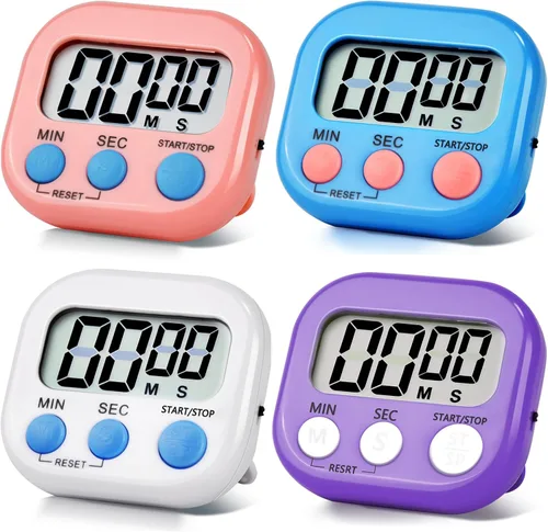 Vista 11 de Paquete de 24 temporizadores digitales de cocina, temporizador digital magnético con pantalla grande, temporizador de cocina con anillo fuerte