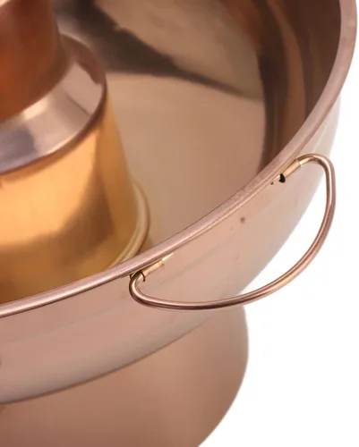 Vista 9 de Olla caliente de carbón pequeña, acero inoxidable pulido con diseño de chimenea para comedor buffet 410 acero inoxidable oro rosa 9.1 in 1 unidad