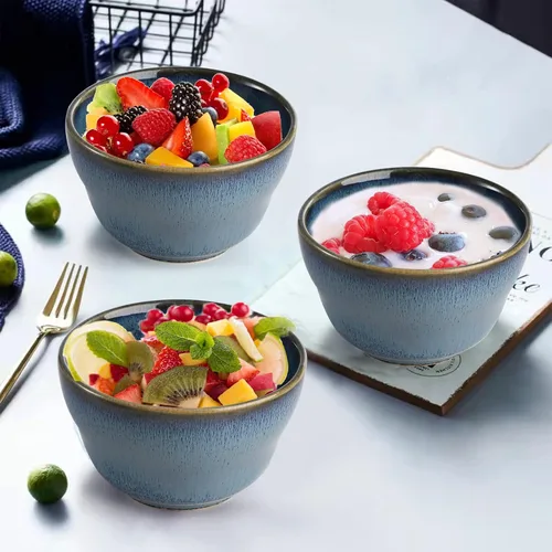 Vista 6 de Peohud Paquete de 6 cuencos pequeños de postre, tazas de caldo de 8 onzas, moldes de porcelana para salsa de inmersión de sopas de pudín de postre