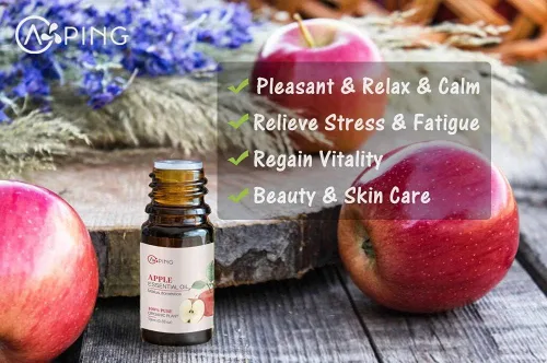 Vista 3 de Aceite esencial de manzana, 100 % puro, orgánico natural (Malus domestica), aceite de manzana para difusor, aroma, spa, masaje, yoga, perfume, 0.33