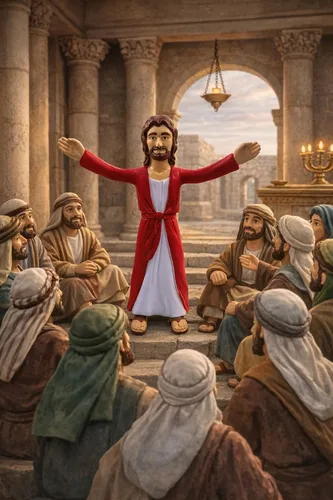 Vista 3 de NJ Croce Figura de Jesús de Nazaret de 6.5 pulgadas, juguete flexible, regalo religioso, gran personaje de la Biblia para juegos de escondite