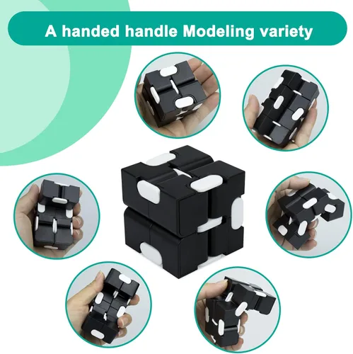 Vista 2 de WUQID Infinity Cube - Juguete antiestrés para niños y adultos, bonito, pequeño, accesorio único para aliviar la ansiedad y pasar el tiempo
