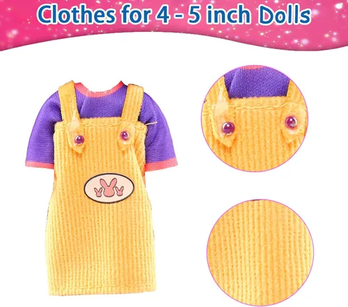 Vista 4 de BARWA Ropa de muñeca de 4 pulgadas, ropa de moda para muñecas de 4 y 5 pulgadas