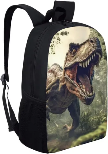 Vista 2 de WELLFLYHOM Mochila para niños de 16 pulgadas, mochila escolar para niñas y niños para 5T-19T, 0 Dinosaurio, Mochilas de mochila