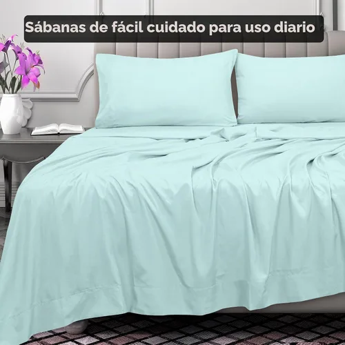 Vista 6 de Royale Linens Sábana Plana Individual – Sábanas Planas de Microfibra Cepillada Ultra Suave 1800 Solamente – Sin Arrugas y Resistentes a las Manchas