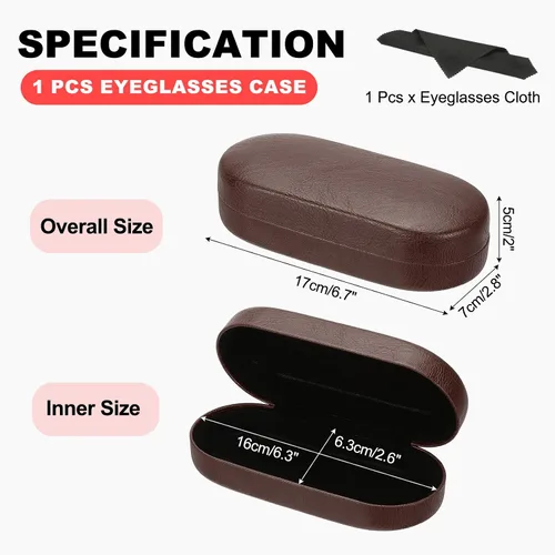 Vista 2 de PATIKIL Estuche rígido para lentes, piel sintética, grande, organizador de lentes de sol para mujeres y hombres