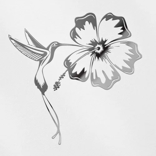 Vista 13 de Adhesivos transparentes de tatuaje de colibrí e hibisco (azul celeste) Calcomanías de vinilo impermeables prémium para teléfono portátil, accesorio