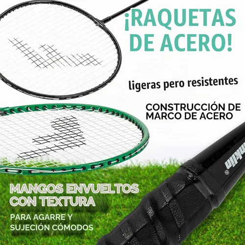 Vista 6 de Franklin Sports Badminton Racket + Birdie Set - Replacement Badminton Equipment for Kids + Adults - 2 Player - 4 Player Badminton Racket Sets