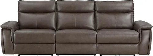 Vista 4 de Lexicon Raelynn Power - Sofá reclinable doble, color marrón oscuro