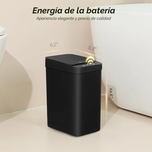 Vista 3 de FRESHLIX Cubo de basura para baño, 2.6 galones, con sensor de movimiento automático, sin contacto, impermeable, con tapa, cubo de basura pequeño