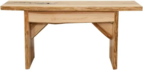 Vista 13 de Rustic Red Door Co. Banco de madera con borde vivo para mesa de comedor, entrada, dormitorio, acento de sala de estar, losa de madera maciza