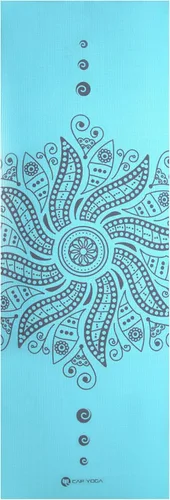 Vista 4 de CAP - Esterilla de yoga con correa de transporte, 0.197 in, diseño mandala, azul claro