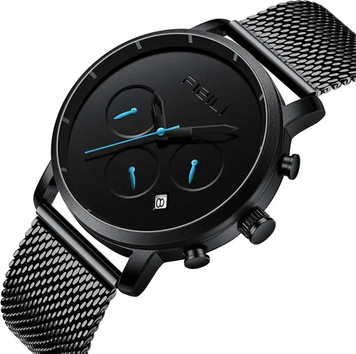 Vista 5 de Reloj de pulsera minimalista de moda para hombre, impermeable, relojes simples ultra finos