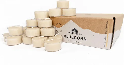 Vista 10 de Bluecorn Beeswax, velas 100 % cera de abeja, color marfil