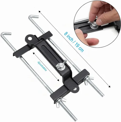 Vista 4 de Soporte de batería ajustable premium para bandeja, barra transversal de batería ajustable universal con perno en J, apto para coche SUV, buen