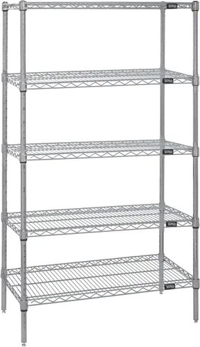 Vista 34 de Quantum Storage Systems WR74-1824BK Kit de inicio para estantería de alambre de 4 niveles de altura de 74 pulgadas, acabado negro, 18 pulgadas