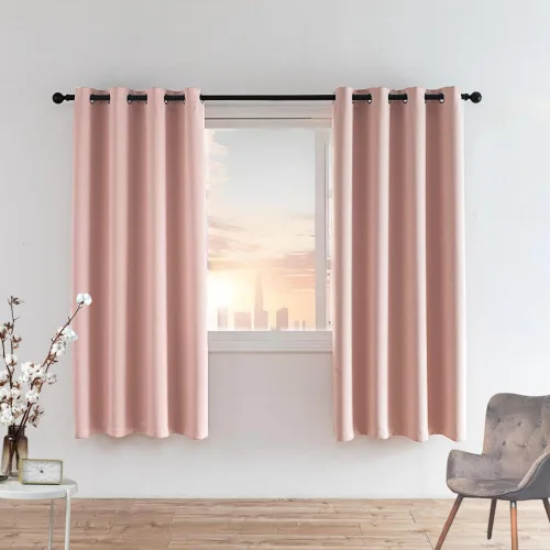 Vista 9 de MANGATA CASA Cortinas opacas negras con ojales, 2 paneles para dormitorio, panel de cortina de ventana para sala de estar, cortinas térmicas de Negro