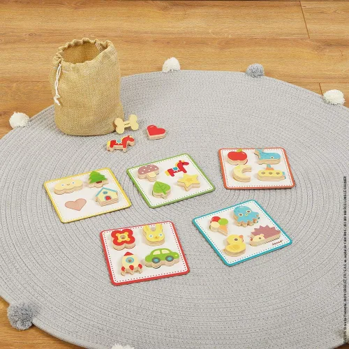 Vista 2 de Janod Juego de reconocimiento Memory Touch - 21 piezas de madera - Edades 3+ - J05318 Educational Play for Preschoolers - Sensory Development