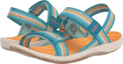 Vista 7 de KEEN Correa trasera Elle unisex para niños, plataforma casual y puntera abierta