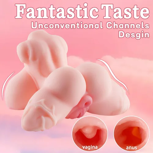Vista 5 de Mini muñecas sexuales de 1.65 libras, juguete sexual masculino pequeño para hombres, torso masculino, 3 tetas de bolsillo, coño, juguetes sexuales