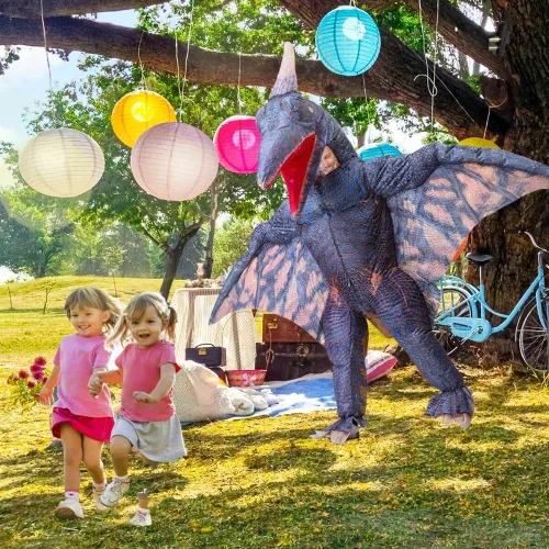 Vista 4 de MXoSUM Disfraz inflable de dinosaurio pterodáctilo para adultos, disfraz de Pteranodon inflable para fiesta de disfraces de Halloween