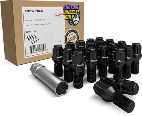 Vista 11 de Wheel Accessories Parts Juego de 20 pernos de orejeta M14 x 1.25 14 x 1.25 para asiento de bellota, 0.669 in, hexagonal, 1.299 in de longitud