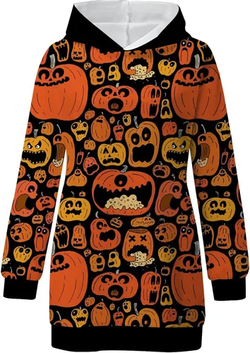 Vista 3 de Vestido de Halloween para mujer con capucha para otoño e invierno