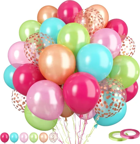 Vista 12 de Funhot Set de Globos Azules y Naranjas, 60 Unidades, Globos Temáticos de Perro, 12 Pulgadas, Globos de Fiesta Pastel Naranja Azul Marino Impresos