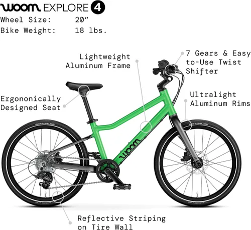 Vista 3 de woom Explora la bicicleta para niños de 6 a 14 años, bicicletas listas para carretera y montaña para ciclistas avanzados con potentes frenos