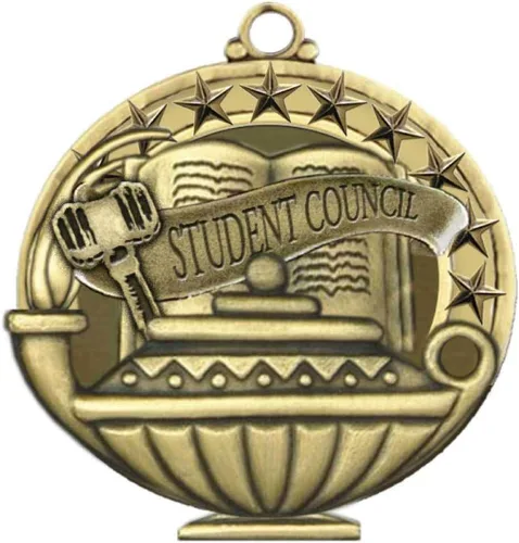 Vista 23 de Express Medals Pack of 10 (or More) Engraved Scholastic Academic Award Medals with RWB Neck Ribbons